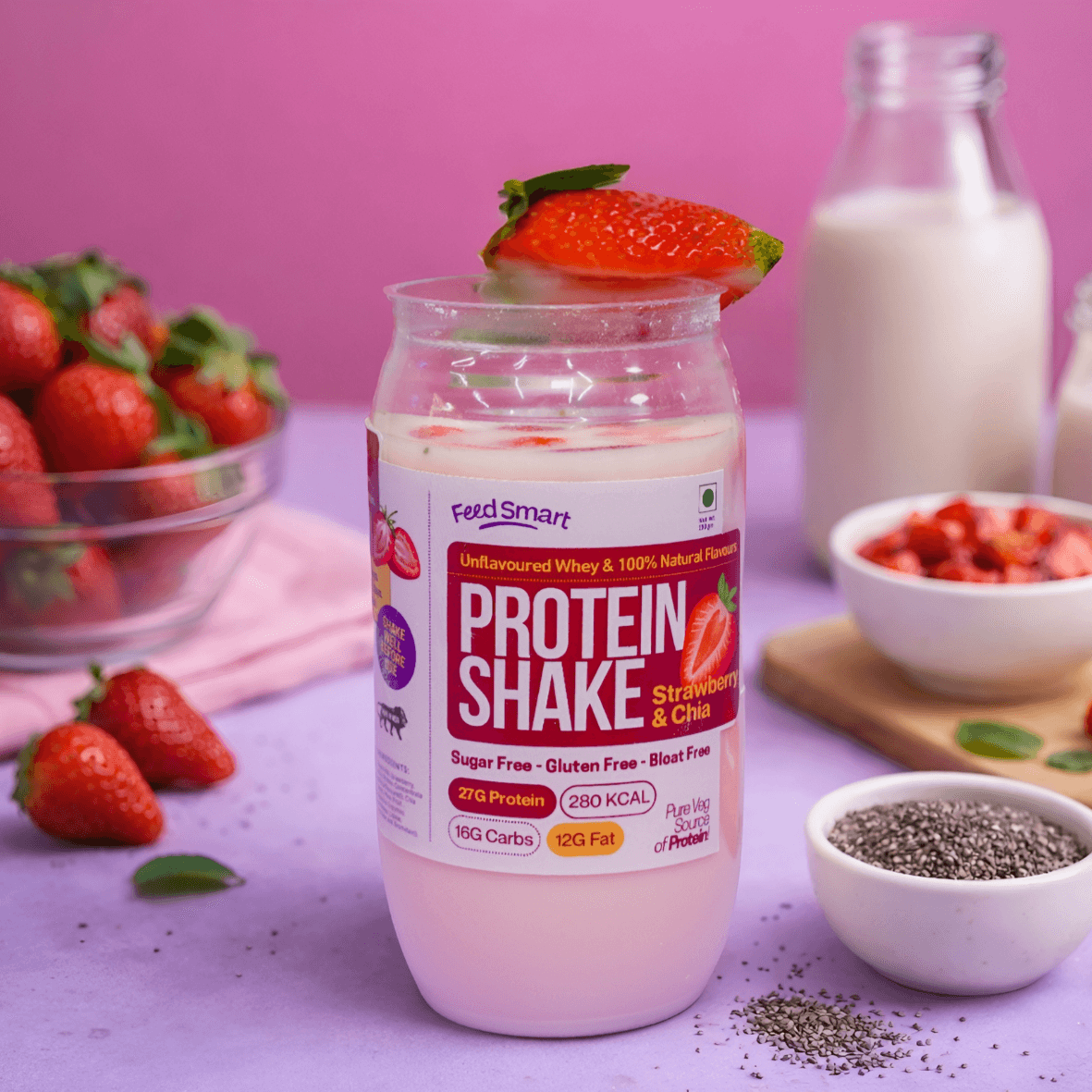 Strawberry & Chia Protein Shake